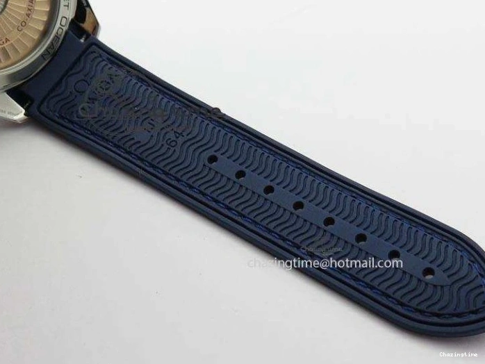 0513 GoodFit Seamaster Professional Chrono RG Blue Ceramic Blue Dial On Blue Gummy Strap A 8213
